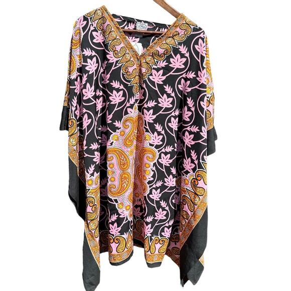 NWT Pamela Stewart Kaftan Swim Cover Up Mrs Roper Dress Pool Loungewear - Picture 1 of 7